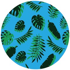 Tropical Leaves Nature Wooden Puzzle Round