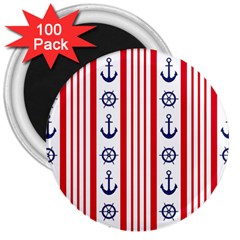 Nautical Papers Nautical Background 3  Magnets (100 Pack) by Vaneshart