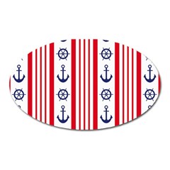 Nautical Papers Nautical Background Oval Magnet by Vaneshart