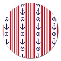 Nautical Papers Nautical Background Magnet 5  (round) by Vaneshart