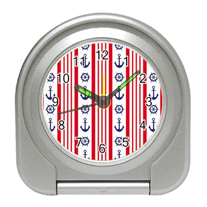 Nautical Papers Nautical Background Travel Alarm Clock