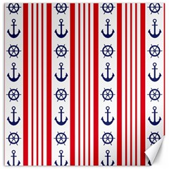 Nautical Papers Nautical Background Canvas 12  X 12  by Vaneshart