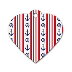 Nautical Papers Nautical Background Dog Tag Heart (one Side) by Vaneshart