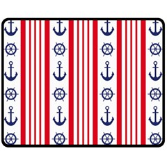 Nautical Papers Nautical Background Fleece Blanket (medium)  by Vaneshart