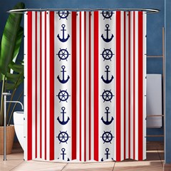 Nautical Papers Nautical Background Shower Curtain 60  X 72  (medium)  by Vaneshart