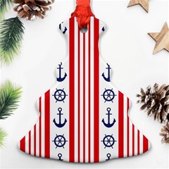 Nautical Papers Nautical Background Christmas Tree Ornament (two Sides) by Vaneshart