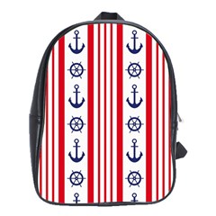 Nautical Papers Nautical Background School Bag (xl) by Vaneshart