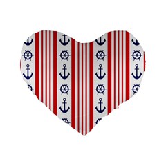 Nautical Papers Nautical Background Standard 16  Premium Flano Heart Shape Cushions by Vaneshart