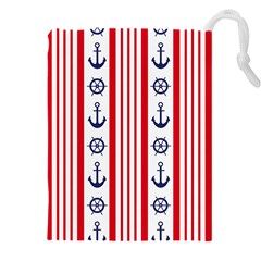 Nautical Papers Nautical Background Drawstring Pouch (5xl)