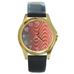 Texture Digital Painting Digital Art Round Gold Metal Watch by Vaneshart