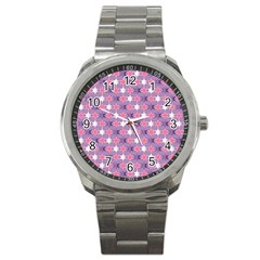 Abstract Pattern Geometry Gradient Sport Metal Watch by Vaneshart