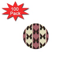 Butterflies Pink Old Old Texture 1  Mini Buttons (100 Pack)  by Vaneshart