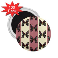 Butterflies Pink Old Old Texture 2 25  Magnets (100 Pack)  by Vaneshart