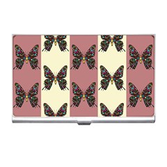 Butterflies Pink Old Old Texture Business Card Holder by Vaneshart