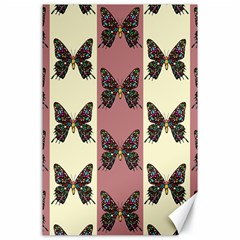 Butterflies Pink Old Old Texture Canvas 24  X 36  by Vaneshart