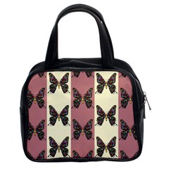 Butterflies Pink Old Old Texture Classic Handbag (two Sides) by Vaneshart