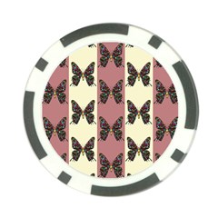 Butterflies Pink Old Old Texture Poker Chip Card Guard (10 Pack) by Vaneshart