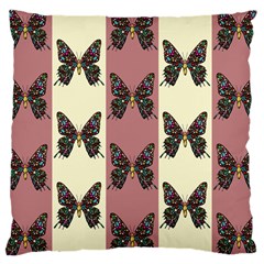 Butterflies Pink Old Old Texture Large Cushion Case (two Sides) by Vaneshart