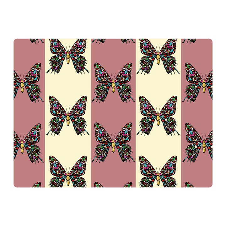 Butterflies Pink Old Old Texture Double Sided Flano Blanket (Mini) 