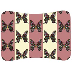 Butterflies Pink Old Old Texture Velour Seat Head Rest Cushion by Vaneshart