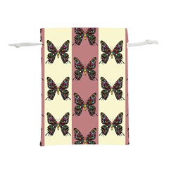 Butterflies Pink Old Old Texture Lightweight Drawstring Pouch (m)