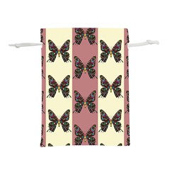 Butterflies Pink Old Old Texture Lightweight Drawstring Pouch (l)