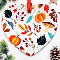 Pattern Pumpkins Autumn Ornament (Heart)