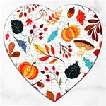 Pattern Pumpkins Autumn Jigsaw Puzzle (Heart) Front