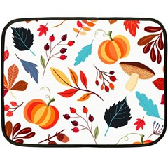 Pattern Pumpkins Autumn Fleece Blanket (mini) by Vaneshart