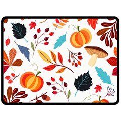 Pattern Pumpkins Autumn Double Sided Fleece Blanket (large)  by Vaneshart