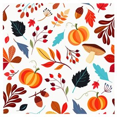 Pattern Pumpkins Autumn Wooden Puzzle Square