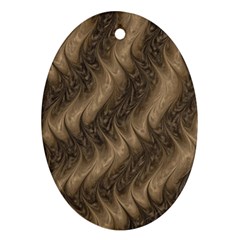 Texture Butterfly Skin Waves Oval Ornament (two Sides) by Vaneshart