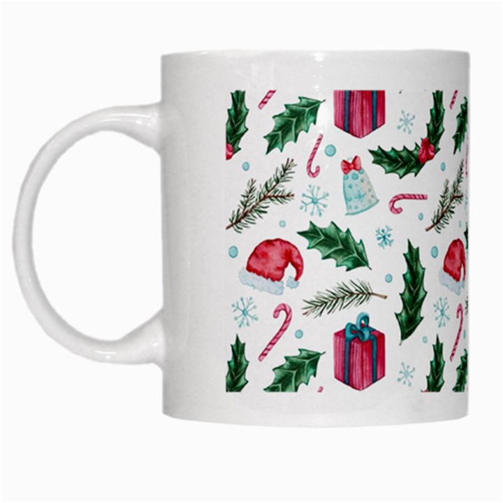 Christmas Background White Mugs