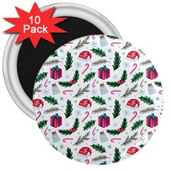 Christmas Background 3  Magnets (10 Pack)  by Vaneshart