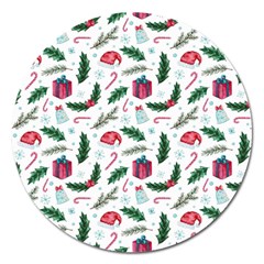 Christmas Background Magnet 5  (round) by Vaneshart