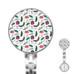 Christmas Background Stainless Steel Nurses Watch