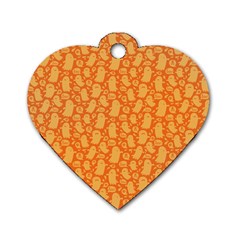 Halloween Background Dog Tag Heart (one Side) by Vaneshart