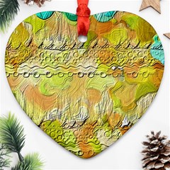 Texture Abstract Background Colors Heart Ornament (two Sides) by Vaneshart