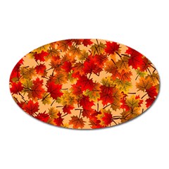 Wallpaper Background Autumn Fall Oval Magnet by Vaneshart