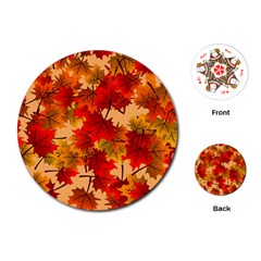 Wallpaper Background Autumn Fall Playing Cards Single Design (round) by Vaneshart