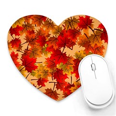 Wallpaper Background Autumn Fall Heart Mousepads by Vaneshart