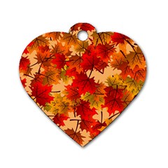 Wallpaper Background Autumn Fall Dog Tag Heart (one Side) by Vaneshart