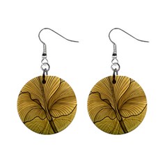 Leaves Design Pattern Nature Mini Button Earrings by Vaneshart