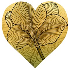 Leaves Design Pattern Nature Wooden Puzzle Heart