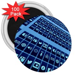 Apps Social Media Networks Internet 3  Magnets (100 Pack) by Vaneshart