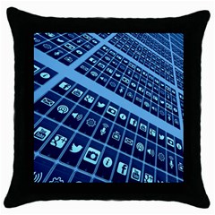 Apps Social Media Networks Internet Throw Pillow Case (black) by Vaneshart