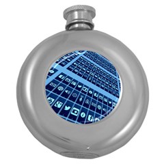 Apps Social Media Networks Internet Round Hip Flask (5 Oz) by Vaneshart