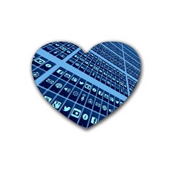 Apps Social Media Networks Internet Rubber Coaster (heart)  by Vaneshart