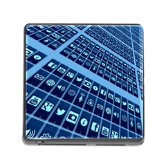 Apps Social Media Networks Internet Memory Card Reader (square 5 Slot) by Vaneshart