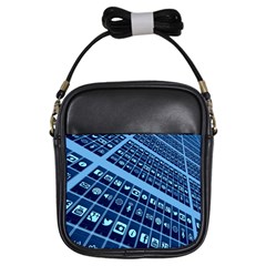 Apps Social Media Networks Internet Girls Sling Bag by Vaneshart